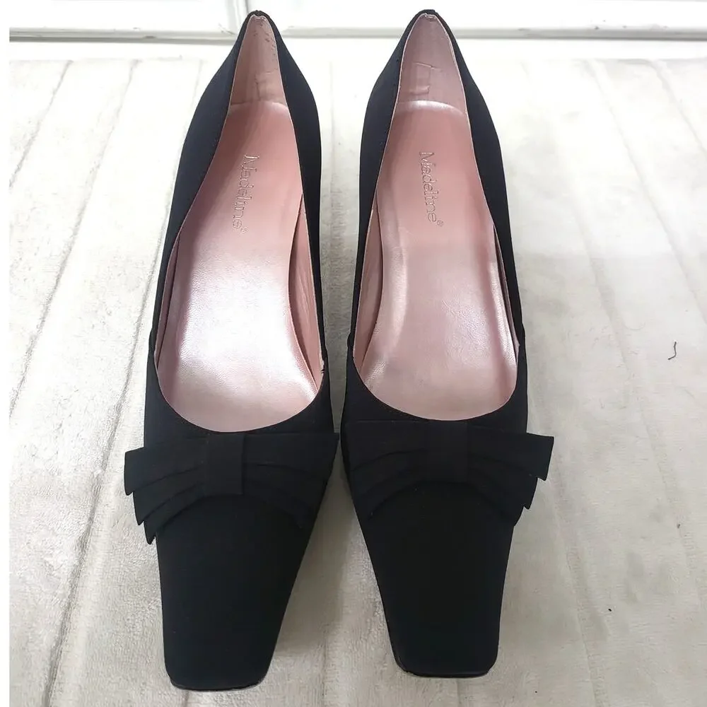 Madeline Eartha Black Fabric Heels - Size 9 M - Picture 3 of 10